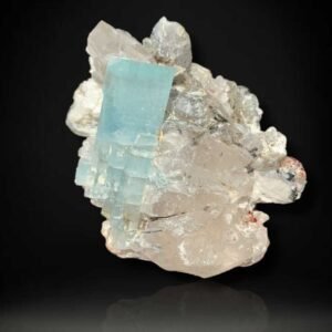 Colourful Aquamarine Specimen Combine with Quartz , small  Garnet and  Mica