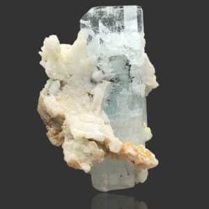 A Beautiful Aquamarine Specimen With Black Tourmaline and Feldspar